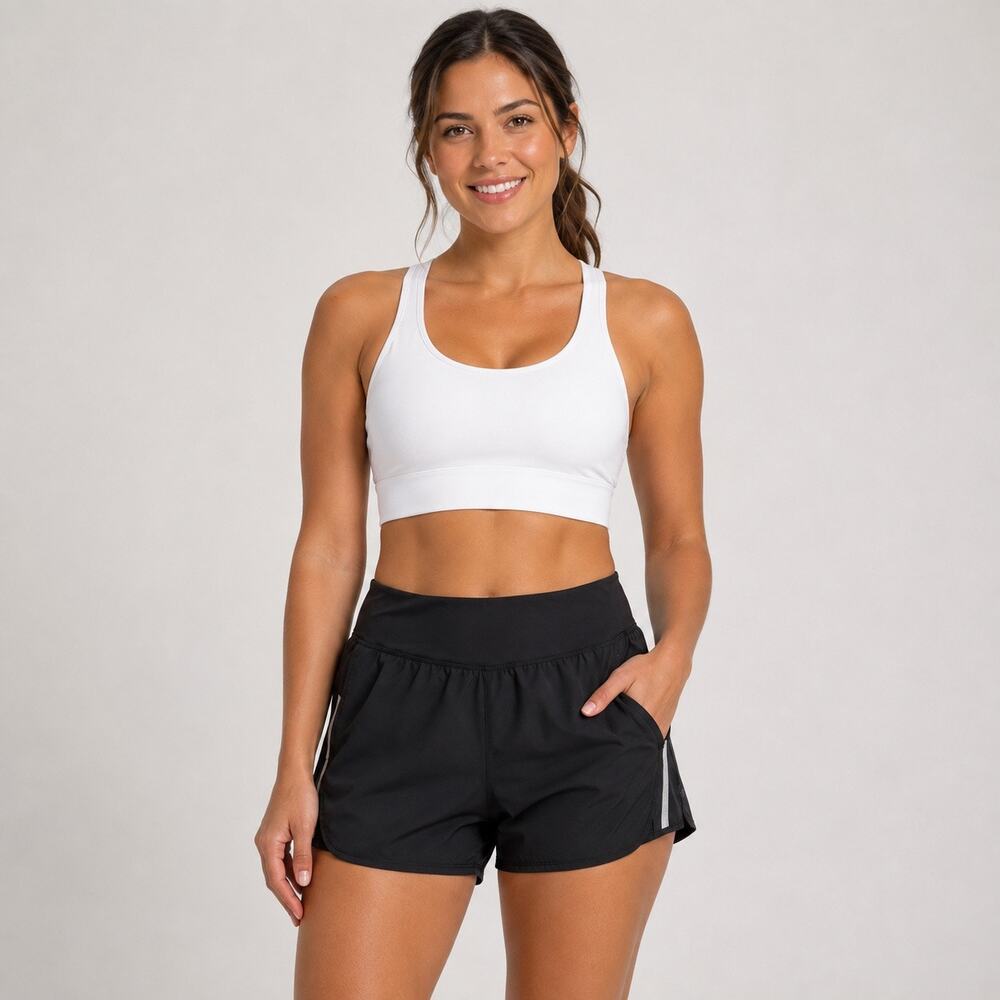 C9 Champion Womens Athletic Workout Summer Shorts Lined Black White Medium
